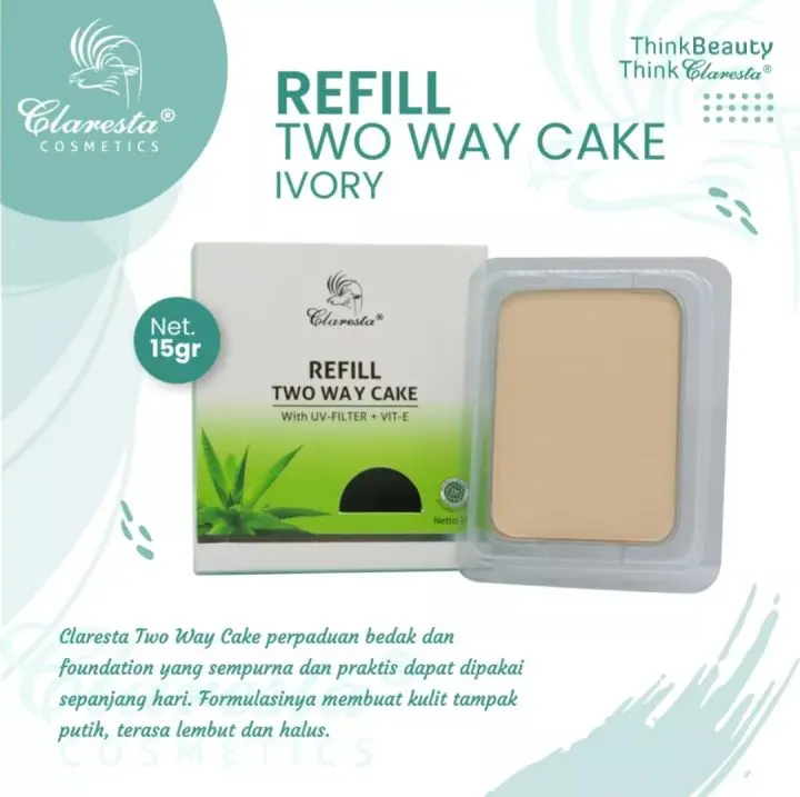 Claresta Two Way Cake Classic Natural dan Ivory Powder 3