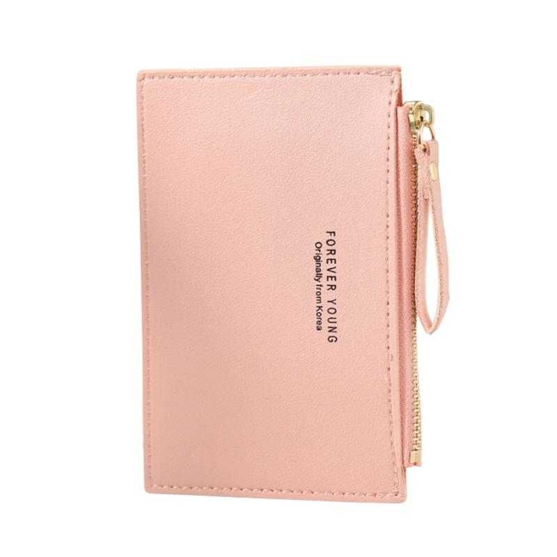 Men's Name Card Holder Girls Ladies Mini Business Wallet Pure Color Credit Card Holder Short Purse 2