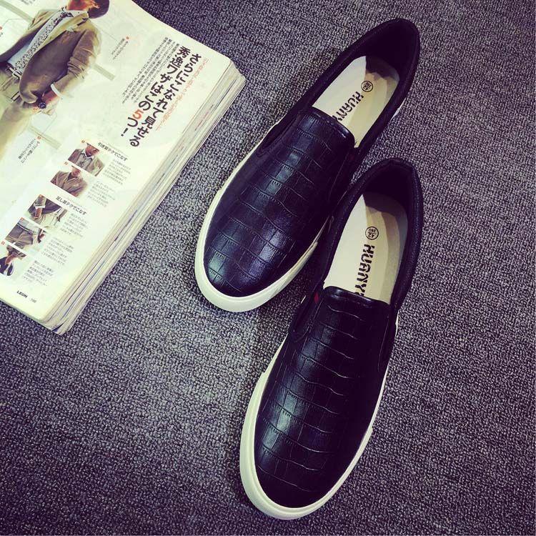 Product Introduction of Spring PU Leather Shoes Men's Waterproof Slip-on Lazy Shoes Versatile Sneakers Casual Shoes Black Men's Shoes 18