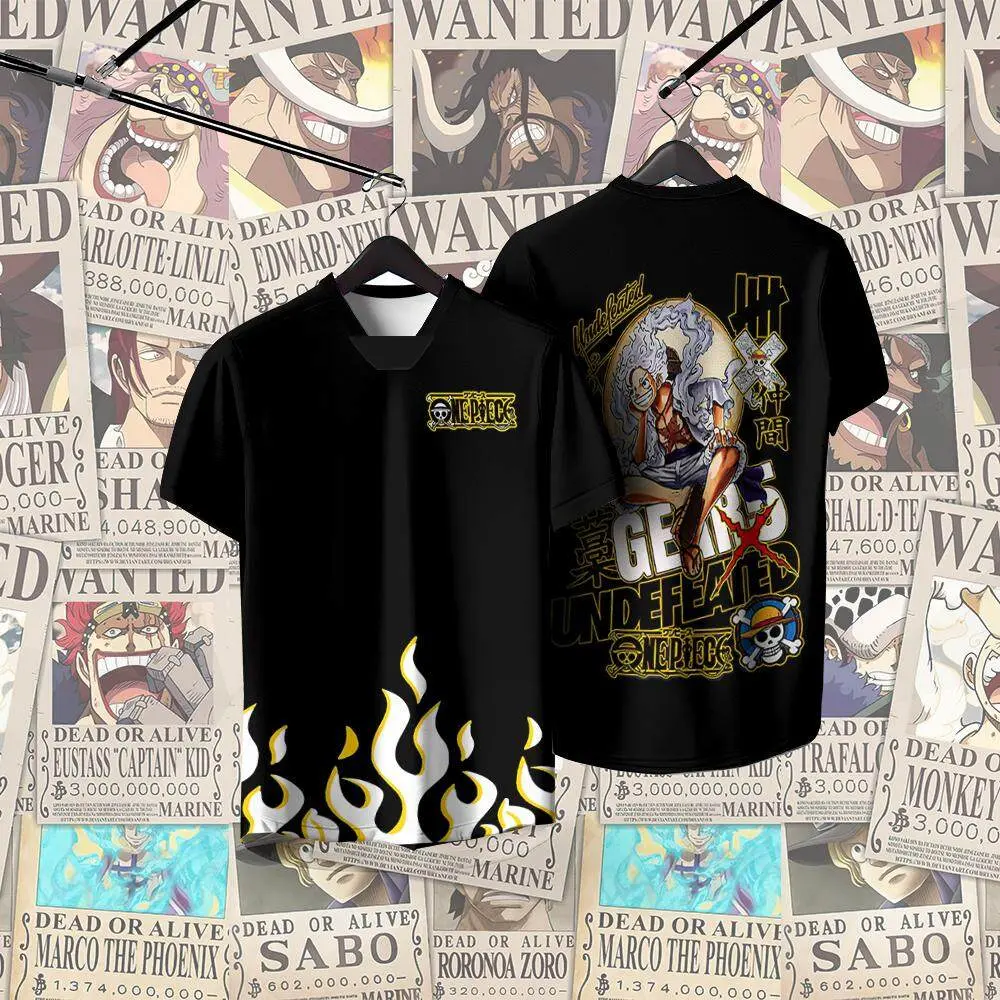 TikTok Hot Sale 2024 ONE PIECE Jersey Anime Shirt Men's Short Sleeve Tshirt Full Sublimation Microfiber Viral Jersey Unisex Streetwear Football