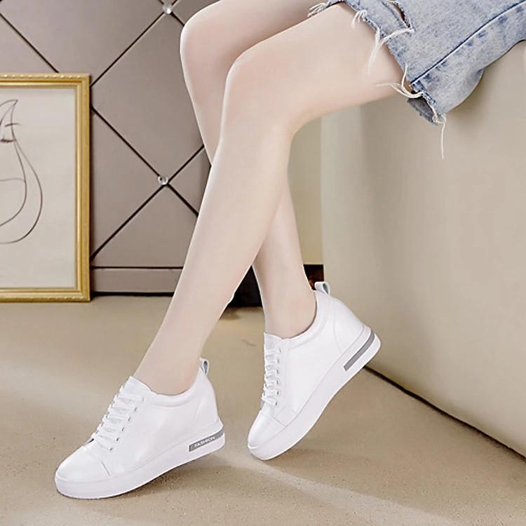 Giày độn đế Nữ Da Thật Tăng Chiều Cao 7CM PS69527