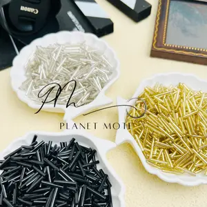 Manik Payet Bambu Size 1.5cm Black Gold Silver Pembatas Bambu (15gr)