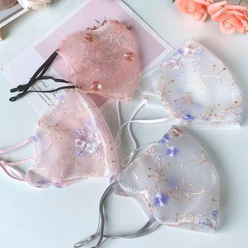 Mặt Nạ Thêu, Dành Cho Nữ, Thích Hợp Cho Mùa Xuân, Mùa Thu Và Mùa Hè, Chống Nắng Và Chống Bụi, Mỏng Và Thoáng Khí, Mũ Trùm Đầu Khiêu Vũ Cổ Điển, Với Các Yếu Tố Hanfu Phụ Kiện 5