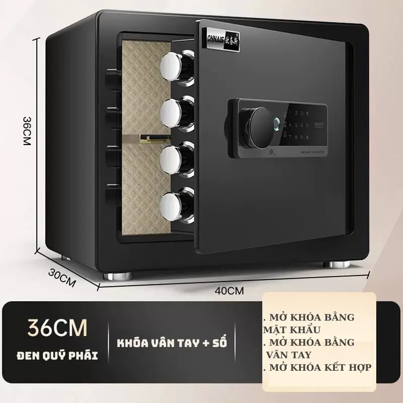 [MẪU 2024] Két sắt mini khóa vân tay khóa số cao cấp,Két sắt chống cháy cho gia đình nhà hàng khách sạn gắn tủ 4