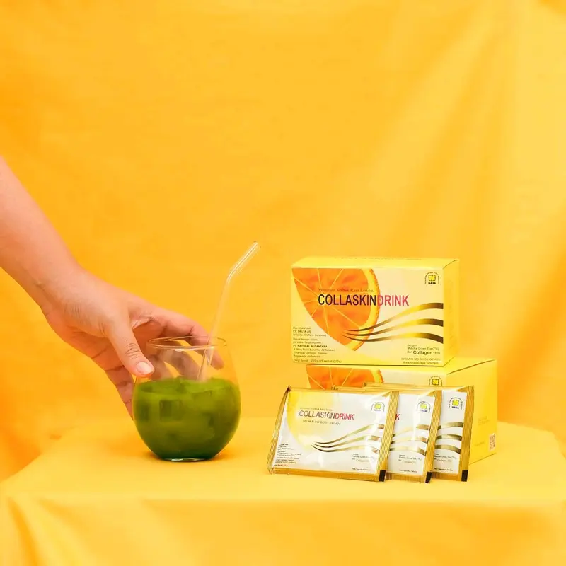 Collaskin Drink Teh Matcha dengan Kolagen Sapi Halal untuk Skincare Cepat 0