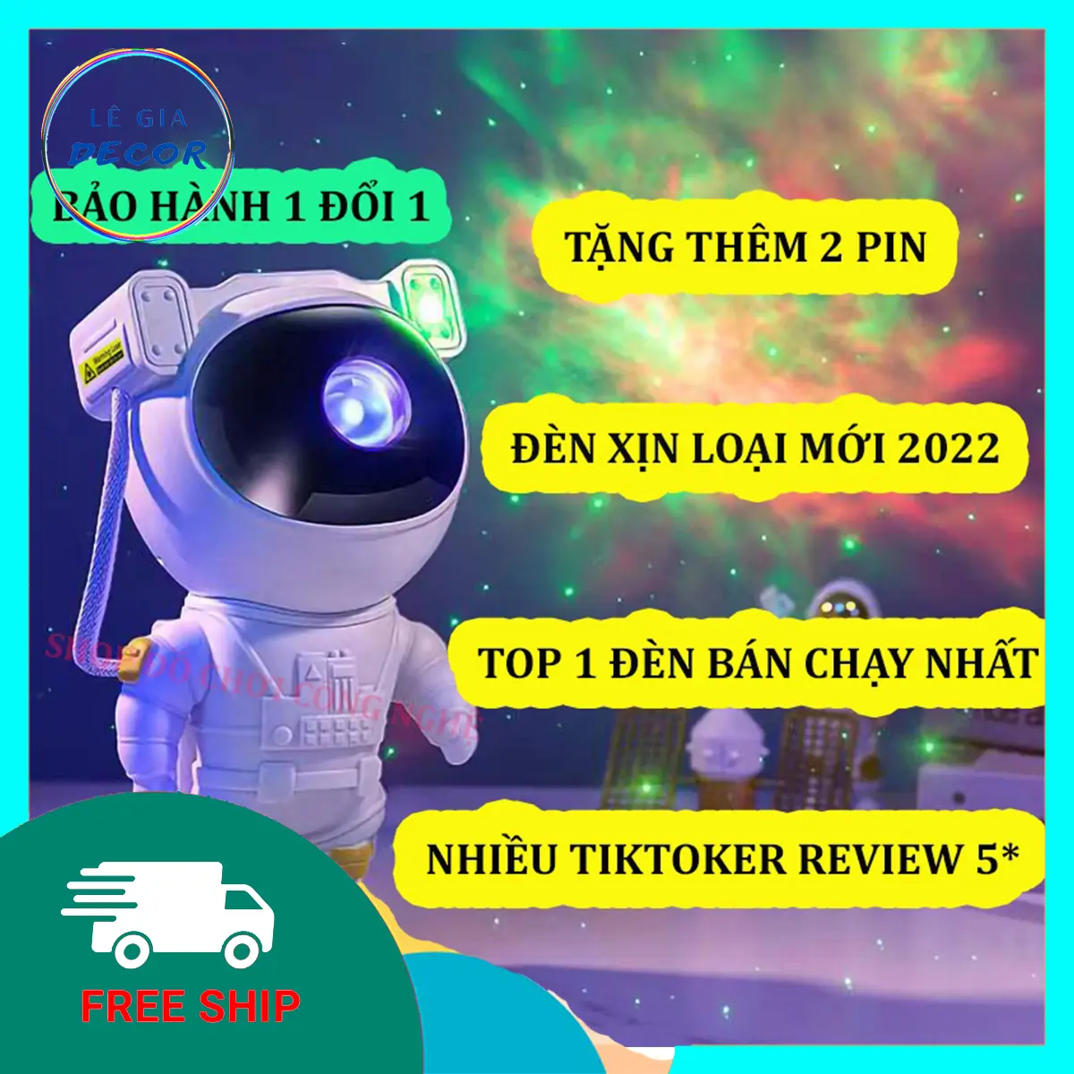 HOT- ĐÈN PHI HÀNH GIA CÓ LOA CHIẾU BẦU TRỜI SAO KÈM DẢI NGÂN HÀ GALAXY