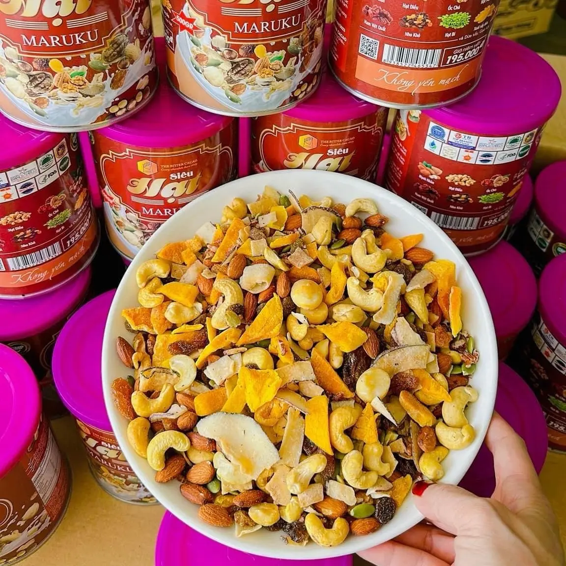 2 Hộp đỏ Ngũ cốc siêu hạt Maruku food ăn vặt ngucoc