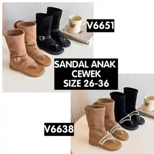 (CC-JKT) SD- V6638 V6651 SANDAL SEPATU BOOTS ANAK CEWEK BAHAN BLUDRU SIZE 26-36