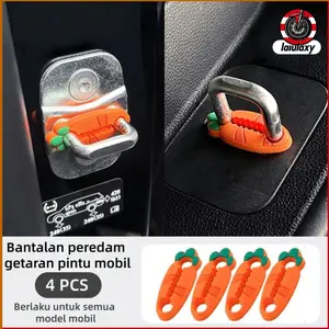 Lalulaxy Bantalan Peredam Kejut Kunci Pintu Mobil Model Wortel Silikon Elastis Tinggi Tahan Jatuh Cocok untuk Mobil Van dan Truk Bantalan Belakang Alas Pintu Mobil Silikon Universal