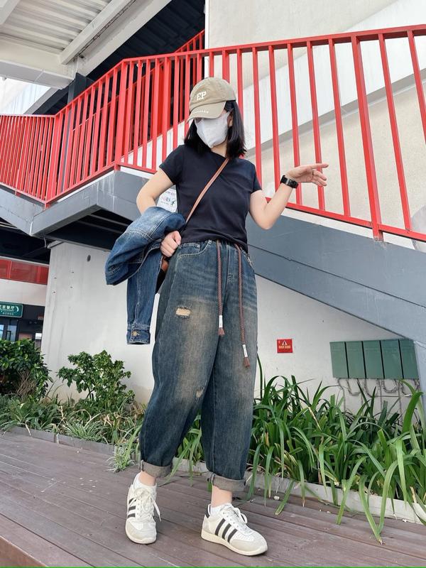 [ Mẫu Mới ] Quần Jeans Nữ Dáng Baggy Cá Tính Mềm Mại Dày Dặn Lưng Thun Có Túi Women Denim quần boy