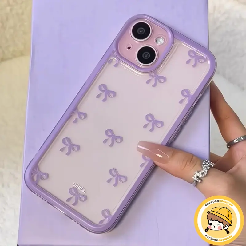 Case HP Untuk Vivo Y19s Y29 V40 Lite Y18 Y12 Y12S Y27S Y15 Y12i Y20S Y100 Y17S Y02 Y03 Y21 Y21S Y27 Y28 Y20 Y16 Y17 Y36 Y18E Y91C Y91 Y01 Y93 Y95 Y11 Y22 Y35 Y20A Simpul Pita Macaron Romantis Pola Transparan Berwarna-warni Soft Cover 6