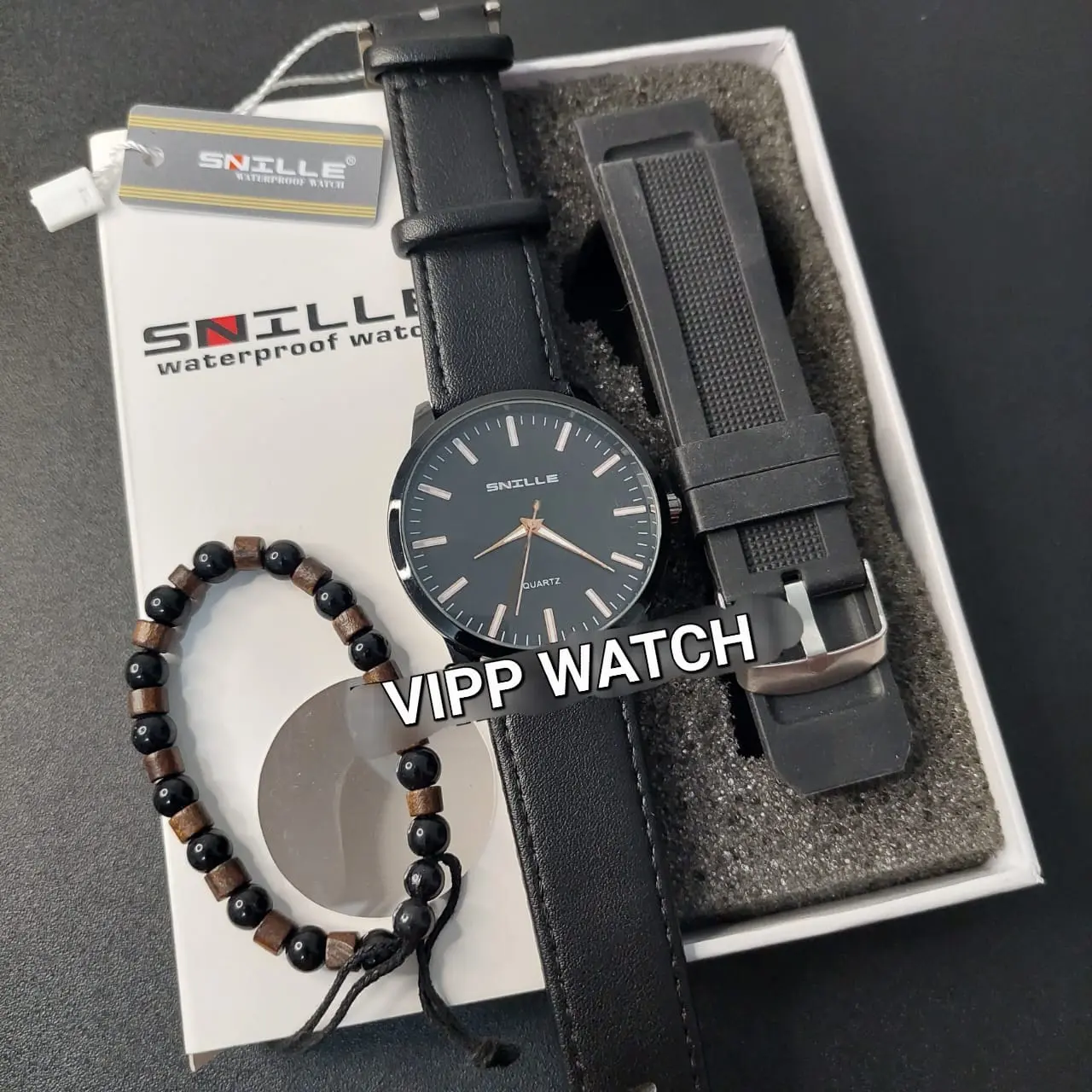 SNILLE N1016 Jam Tangan Pria Original Paket Full Sett Anti Air Waterproof Kulit Rubber Watches