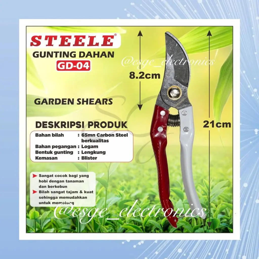 ORIGINAL GUNTING DAHAN RANTING KAYU STEELE GD-04 GUNTING BUNGA GUNTING BENGKOK GUNTING TANAMAN BUNGA