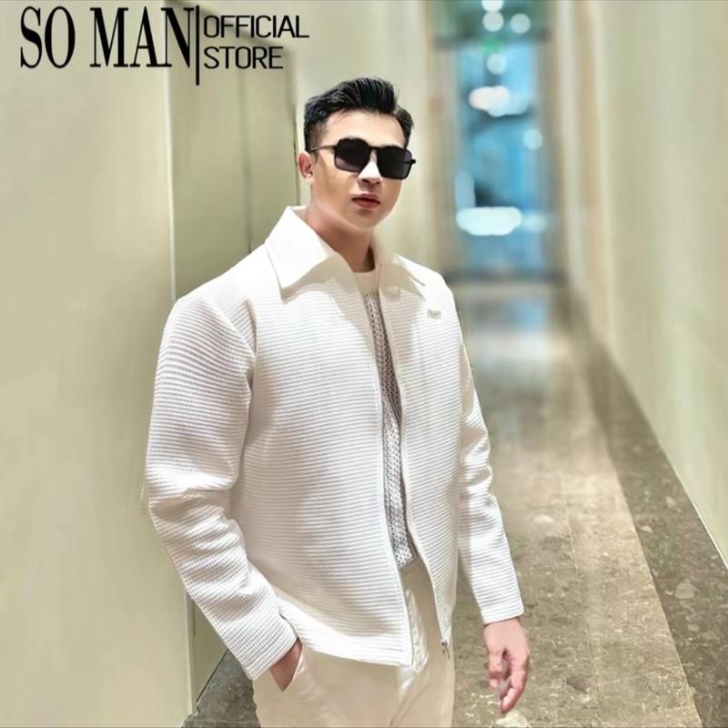 Áo Khoác Nam Đi Sự Kiện Sang Trọng Phom Rộng Vải May Một Lớp Mỏng Thương Hiệu SOMAN...09