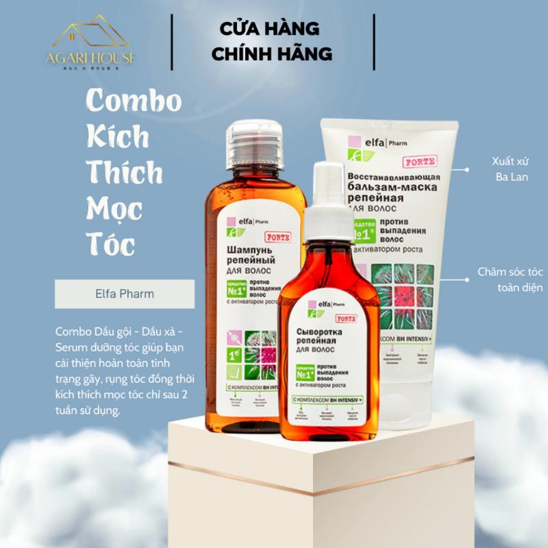 Combo chống rụng tóc & kích thích mọc tóc Elfa Pharm gồm 1 dầu gội + 1 dầu xả +