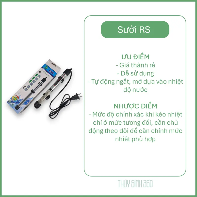 Sưởi Bể Cá RS - Sử Dụng Cho Bể Cá Cảnh, Thủy Sinh 2