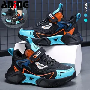 Sepatu Sneakers Anak sepatu anak laki  Lembut Running Kets Casual Model Tali Velcro Bernapas Ukuran 28-37 Fashion