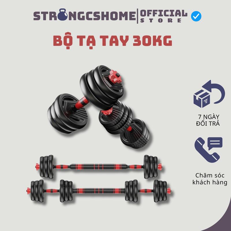Tạ tay tập gym 30kg nam nữ PVC kết hợp tạ đòn đẩy tập tại nhà có thể điều chỉnh trọng lượng bộ tạ miếng sp051 tạ dumbbell
