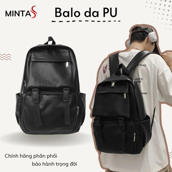 ( Giá mở bán ) Balo Da PU leather fashion Nam Nữ Chất Da Cao Cấp Chống Nước Chống Chầy Xước. backpack Đeo vai đi học đi làm đi du lịch thời trang. MINTAS_668