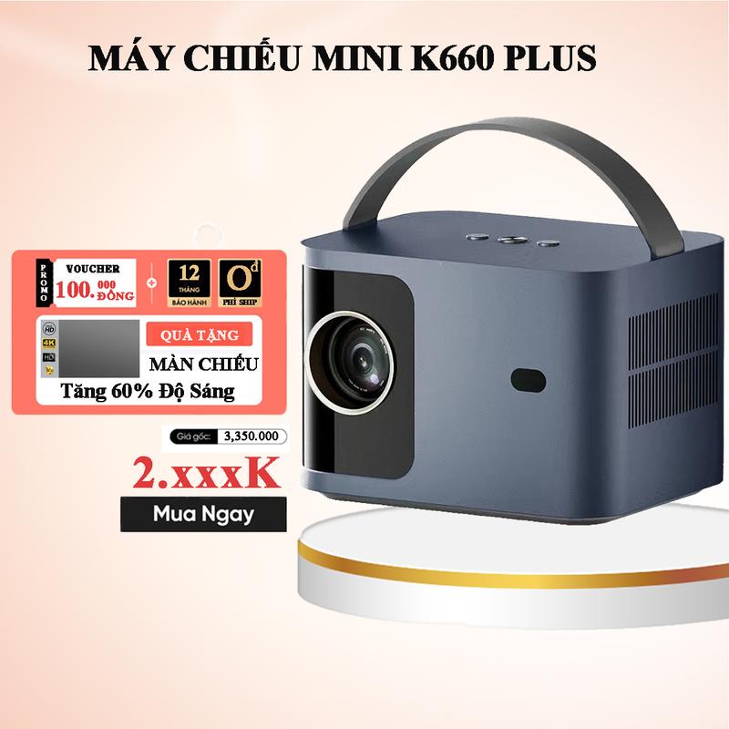KAW Máy Chiếu Xem Phim K660 PLUS, Máy Chiếu Xem Phim mini Tại Nhà, Có Quai Sách Tiện Lợi   Projector -Bluetooth- Bảo Hành 12 Tháng  Bluetooth máychiếu mini 2