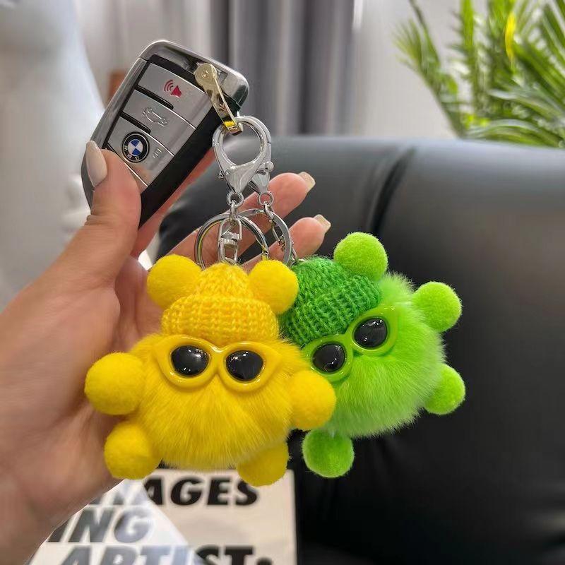 Product Introduction of Imitate Rex Rabbit Fur Little Briquette Elf Car Key Ring During Ins Online Influencer cute Plush Doll Bag Charm 8