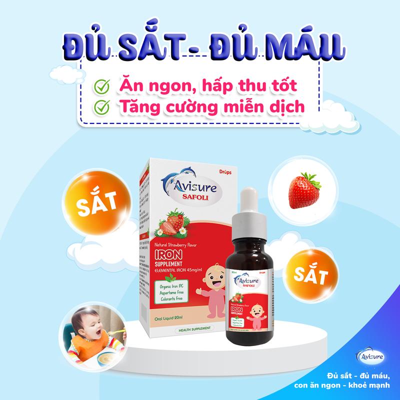 Product Introduction of (Tích điểm nhận quà ) Avisure Safoli Drops lọ 20ml hỗ trợ bổ sung Sắt hữu cơ cho bé 4