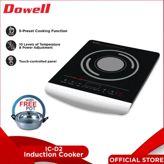 Dowell IC-D2 5-Cooking Function Elegant Cooktop Flameless Cooking ...