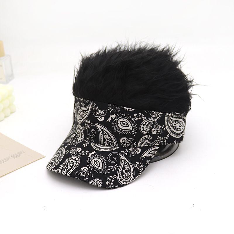 Product Introduction of 2024 Spring, Autumn and Winter Peaked Baseball Cap Men's and Women's Sun Hats Adult Wig One-Piece Hat Hip Hop Cool Funny Cap 11