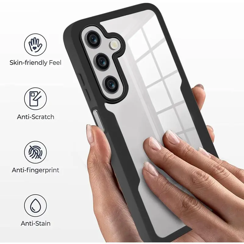 Huzhide for Samsung Galaxy A16 5G Case with Built-in Screen Protector, 360 Degree Full Body Protective Military Grade Shockproof Clear Cover Rugged Bumper Slim Phone Case for Galaxy A16 5G, Black 3