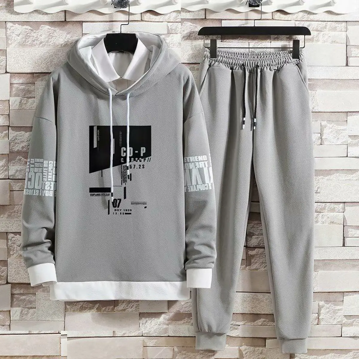 Bộ Đồ Thể Thao Cho Nam, Bộ Sưu Tập Mùa Xuân Và Mùa Thu, Thườngy Hoodie Hợp Xu hướng Quần Dài bó ống, Bộ Hai Mảnh Menswear Polo