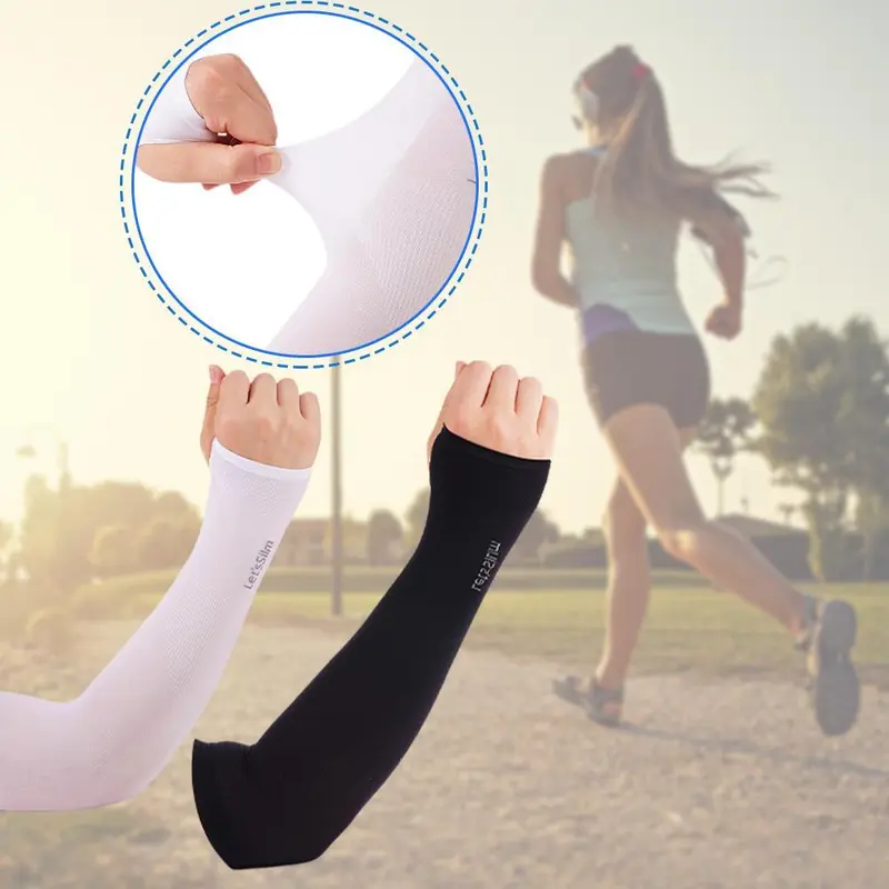Tay Áo Băng Chống Nắng, 2 Chiếc, Unisex, Che Tay Áo, Thích Hợp Cho Thể Thao, Chạy Bộ, Đạp Xe, Thể Thao, E9Q8 2