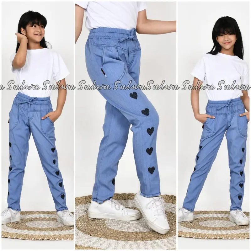 CELANA BAGGY PANTS JEANS ANAK PEREMPUAN JEANS KEKINIAN USIA 5 TAHUN SAMPAI 12 TAHUN 4