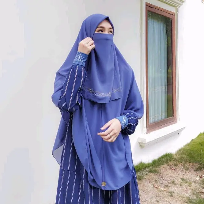 TUDUNG HAFIZAH • series ll JILBAB KHIMAR SYAR'I SEGI EMPAT INSTAN JUMBO PREMIUM 150×150 set cadar HARAMAIN | CERUTY BABY DOLL Kerudung Syari Muslim Layer