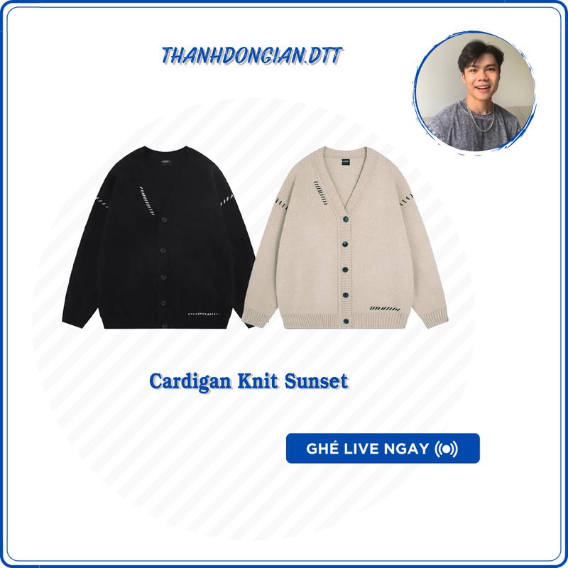 [ DOC QUYEN THANHDONGIAN ] Áo Cardigan Len Unisex Sunset Beige/Black/ Form Hàn - Local Brand The Slick Way UNISEX
