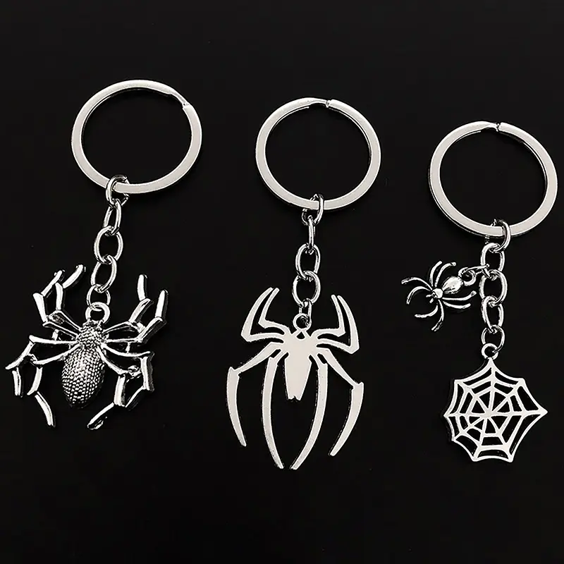 Personalized Spider Keychain Araneid Animal Key Ring Metal Key Chain Women Men Handbag Accessorie Key Holder Car Keychain