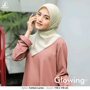 Jilbab Glowing Lc Premium Poliester Bisnis Santai Sore Hari Sutra Katun
