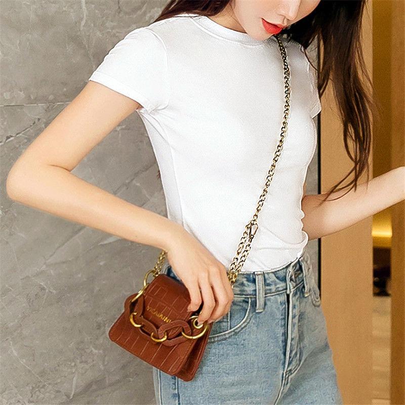 Product Introduction of Black T-shirt Women's Short-Sleeved Slim Fit Skinny Cotton Top 8