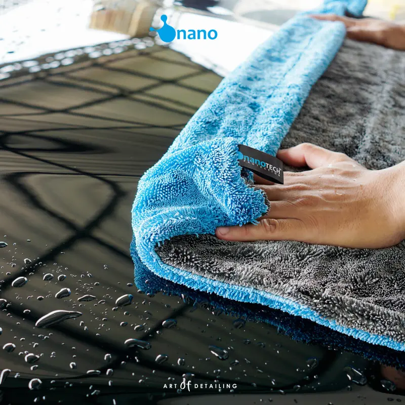 700 GSM | 90cm X 70cm | DUAL SIDE TWISTED DRYING TOWEL - nanoTECH PROTECTION - HANDUK LAP PENGERING MOBIL MOTOR Air Car Kendaraan 5