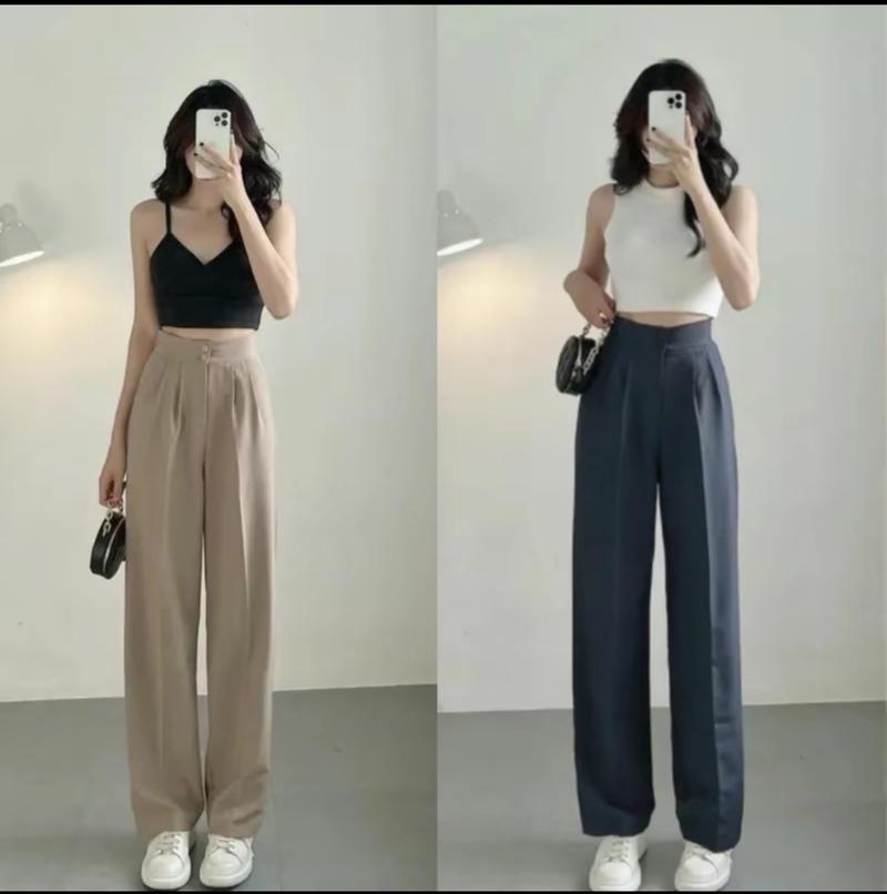 Product Introduction of Combo 2 quần ống suông 5 Màu- vải tuyết mưa vitex Nữ women 3