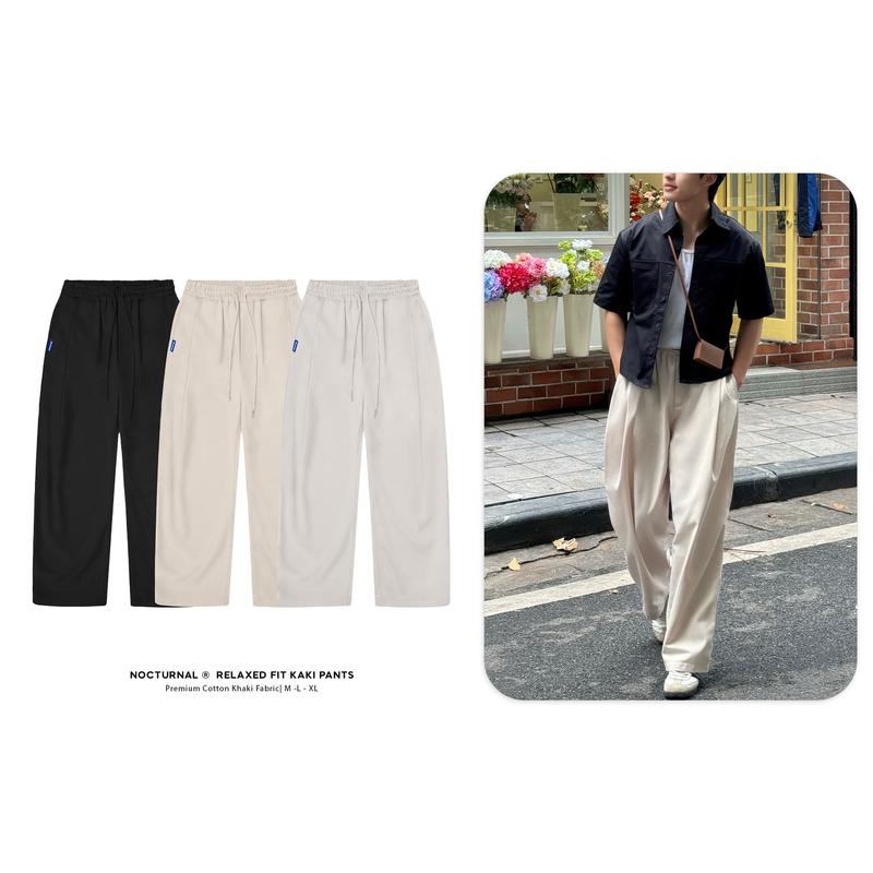 Quần Kaki Xếp Li Ống Rộng NOCTURNAL Relaxed Fit Kaki Pants Unisex Nam Nữ Local Brand