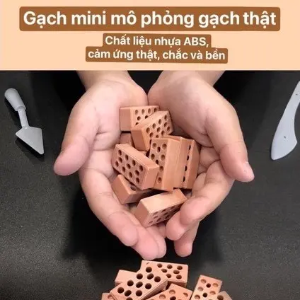 Đồ chơi lắp ráp xây nhà gạch mini mô phỏng như thật cho bé nhập vai thợ hồ kĩ sư xây dựng có sẵn dụng cụ, xi măng Bộ Lắp Ráp Tháo Lắp Toy Xếp Hình 5
