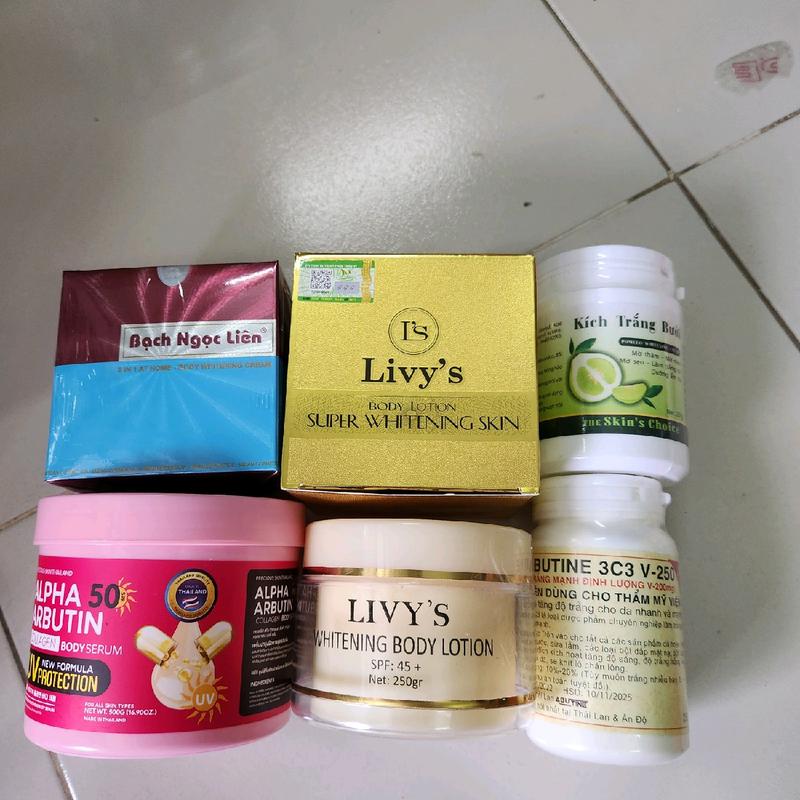 Combo Cốt Trắng Body cấp tốc 1kg2 kem cốt thái cho da ngâm đen trai lỳ Dưỡng Da Body Làm Đẹp Da Bạch Ngọc Liên và Alpha-Arbutin