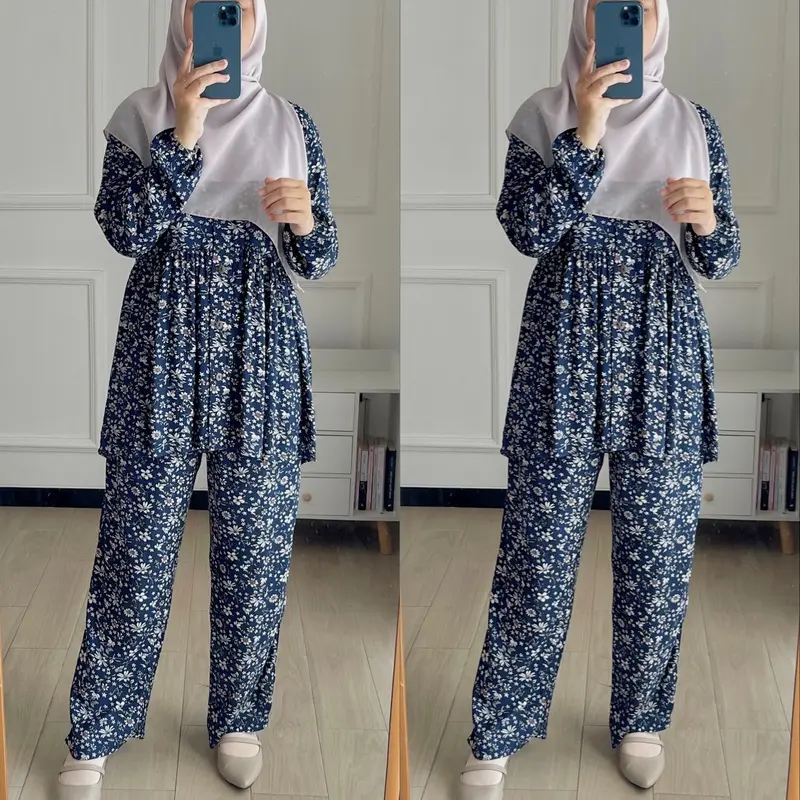 ONE SET PIYAMA RAYON VISCOSE / PIYAMA RAYON PREMIUM / PIYAMA KOMBINASI / PIYAMA MOTIF ADA SIZE S M L XL Setelan 4