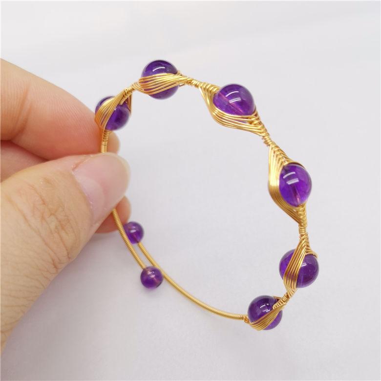 Product Introduction of Vòng Tay Thủ Công Chính Hãng Dành Cho Phụ Nữ, Vòng Tay Amethyst Tự Nhiên, Thiết Kế Dệt, Với Mắt Quỷ Hành Tinh, Thời Trang, Vòng Tay Tươi Mới 8