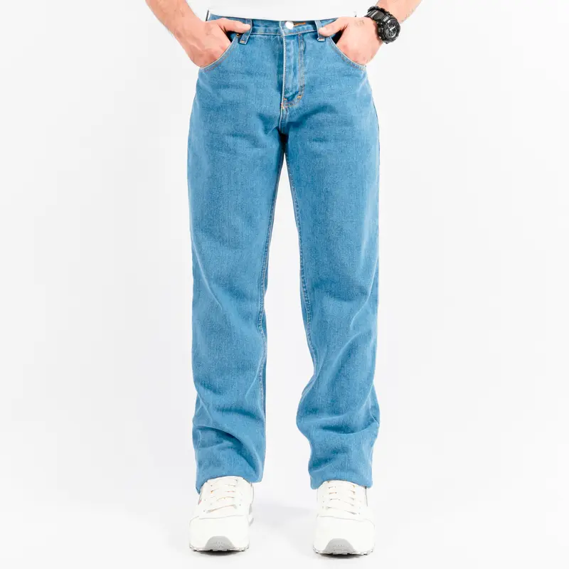 Gizmo Celana Jeans Reguler Blue Wash pria loose fit jumbo big