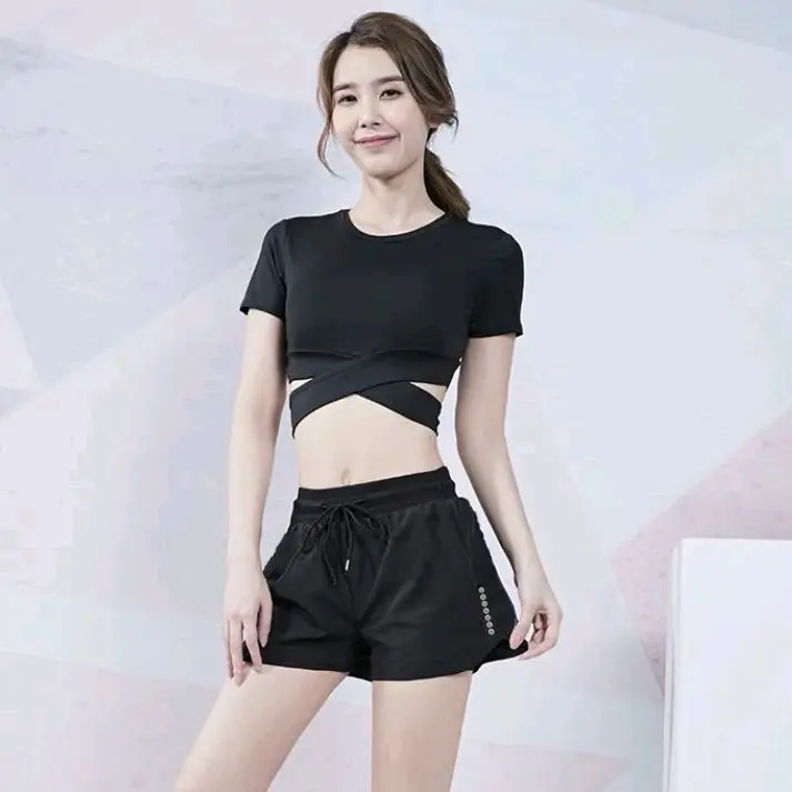 Bộ croptop dây chéo nữ tập yoga, gym,  aerobic , đi bơi , đi chạy chất đẹp thoáng mát Thoáng khí 3