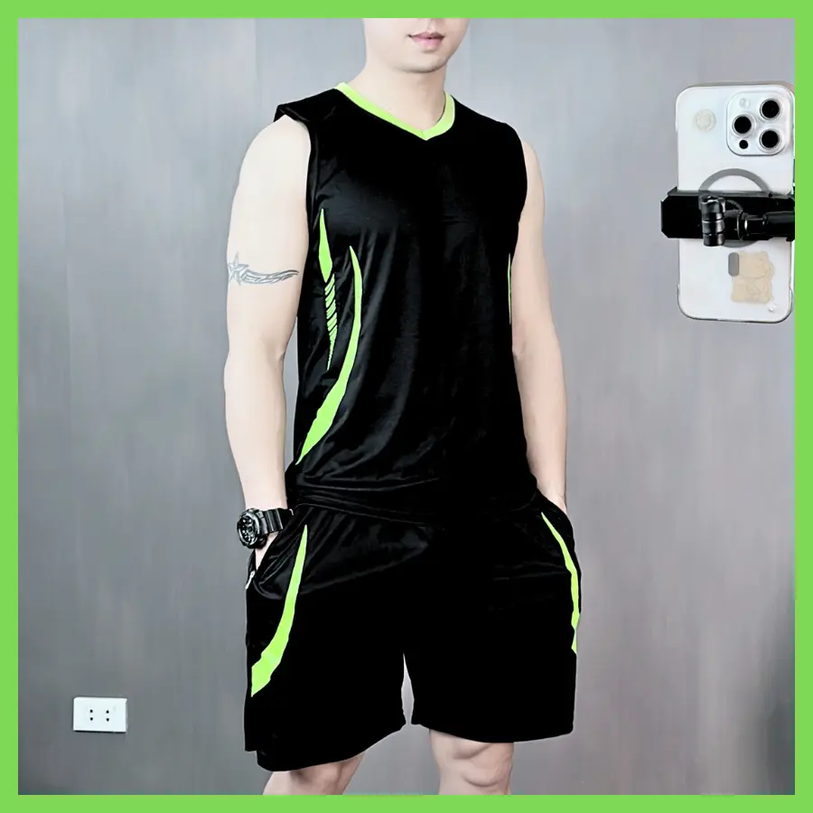 Bộ quần thể thao thun hè SIZE 33 -> 120kg in 2D BA LỖ ĐEN chất liệu thun lạnh co dãn 4 chiều thoáng mát bền đẹp không bai xù