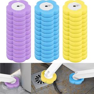 Recambio para Cepillo de Inodoro Desechable, Set de 36 piezas de Esponja de 3 capas, Cabeza de Reemplazo para Cepillo de Inodoro, Herramienta de Limpieza para Baño para Inodoro, Fregadero y Drenaje de Piso
