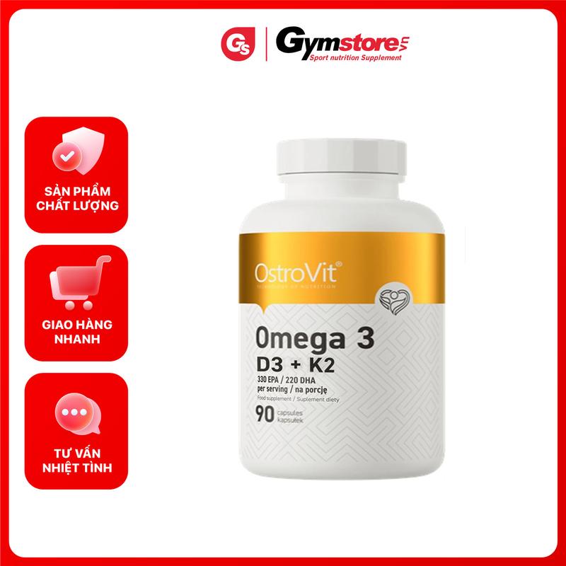 Viên uống dầu cá OstroVit Omega 3 D3 K2 plus Vitamin E | Made in Poland