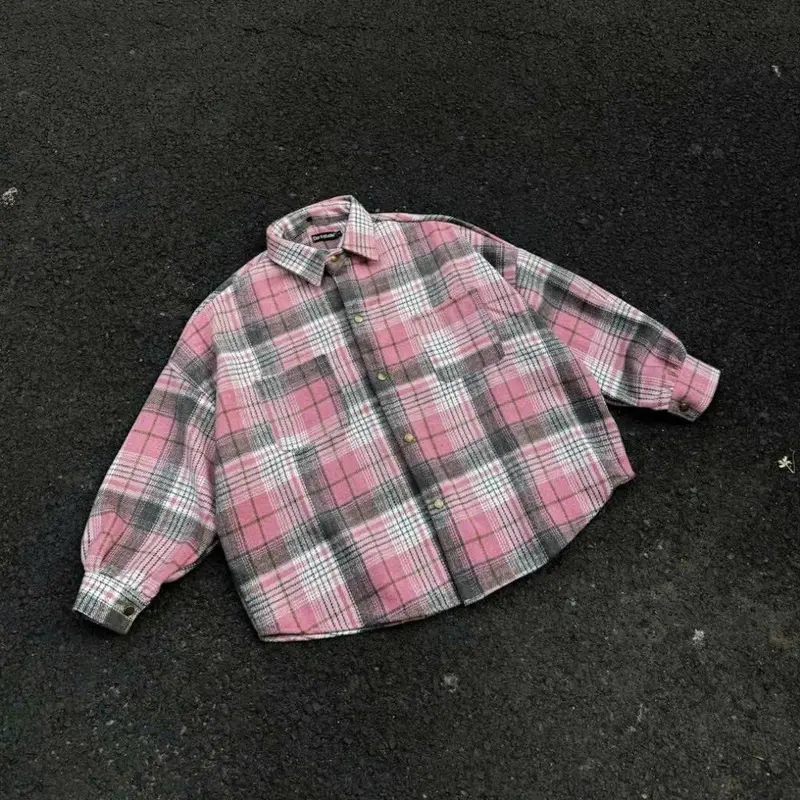 Áo khoác sơ mi nam nữ FLANNEL tay dài from rộng nhiều màu cá tính (ảnh cận chất) 6